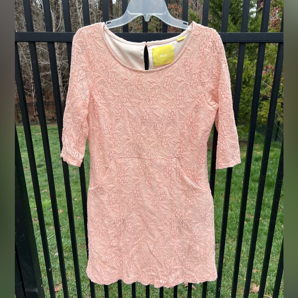 ANTHROPOLOGIE Maeve Women's Dress Lefkara Pink Blush Women’s Medium - Picture 3 of 12